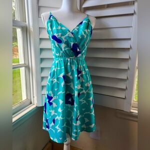 Yumi Kim Dress Mini Spaghetti Straps Size Small Teal And Blue